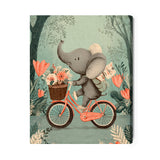 Obraz na płótnie Słoń Na Rowerze Styl Retro Dekoracja Ścienna Do Salonu